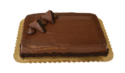 Bakery Cake Decorated Fudge Iced 1/4 Sheet - Image 1