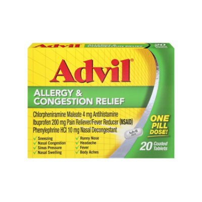 Advil Allergy & Congestion Relief Tabs - 20 Count - Image 1