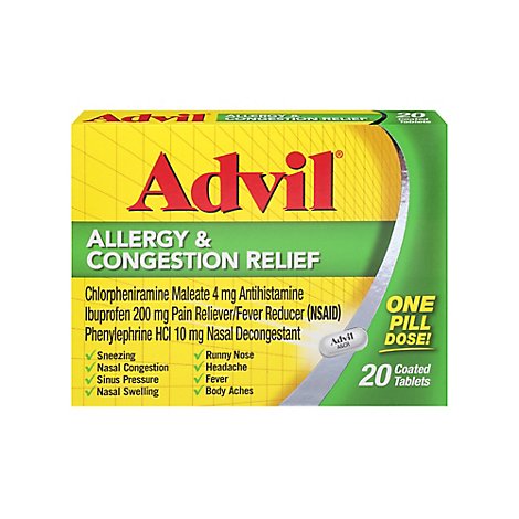Advil Allergy & Congestion Relief Tabs - 20 Count