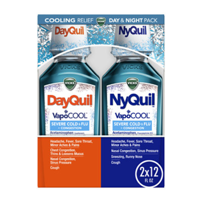 Vicks DayQuil NyQuil Medicine For Severe Cold Flu And Congestion VapoCOOL - 2-12 Fl. Oz. - Image 1