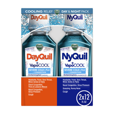 Vicks DayQuil NyQuil Medicine For Severe Cold Flu And Congestion VapoCOOL - 2-12 Fl. Oz.