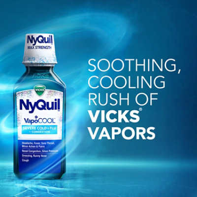 NyQuil Severe Plus With Vicks VapoCOOL Nighttime Cough Cold & Flu Relief Liquid - 12 Fl. Oz.