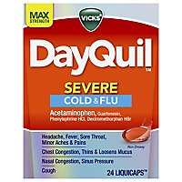 Vicks DayQuil Medicine For Severe Cold & Flu Relief Liquicaps Non Drowsy - 24 Count - Image 1