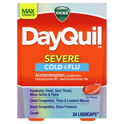 Vicks DayQuil Medicine For Severe Cold & Flu Relief Liquicaps Non Drowsy - 24 Count - Image 8