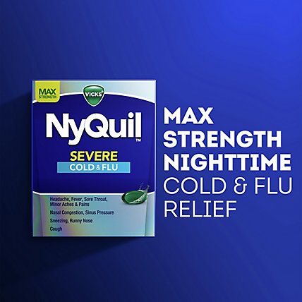 Vicks NyQuil Medicine Severe Cold & Flu Relief Nighttime Liquicaps - 24 Count - Image 2
