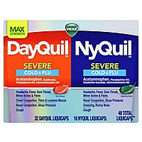 Vicks DayQuil NyQuil Severe Cold Flu And Congestion Medicine Liquicaps - 48 Count - Image 1