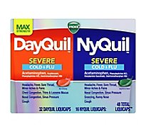 Vicks DayQuil NyQuil Severe Cold Flu And Congestion Medicine Liquicaps - 48 Count