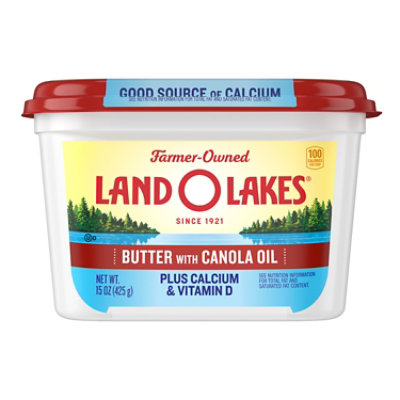 Land O Lakes Butter with Canola Oil Plus Calcium & Vitamin D Spreadable Tub - 15 Oz - Image 1