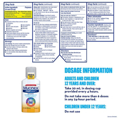 Mucinex Fast-Max Cold & Flu Medicine All in One Liquid Orange & Pineapple Flavor - 6 Fl. Oz. - Image 3