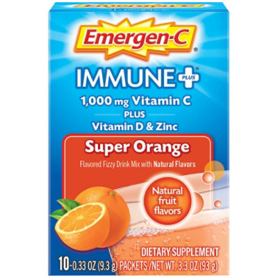 Emergen-C Immune Plus with Vitamin D Super Orange - 10-0.33Oz - Image 3