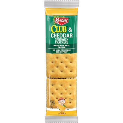 Keebler Sandwich Crackers Single Serve Snack Crackers Club and Cheddar - 1.38 Oz - Image 1