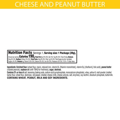 Keebler Sandwich Crackers Cheese and Peanut Butter Single Serve Snack Crackers - 1.38 Oz - Image 5