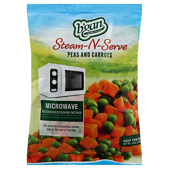 bgan Steam N Serve Peas & Carrots - 12 Oz