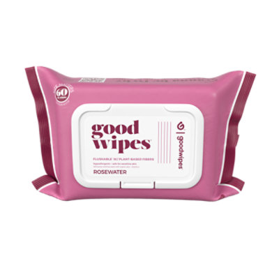 Goodwipes Rosewater Flushable Wipes - 60 Count - Image 1