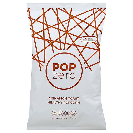 Pop Zero Popcorn Healthy Cinnamon Toast - 6.4 Oz