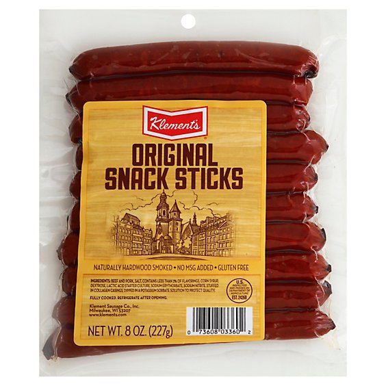 Klements Snack Sticks Original Pack - 8 Oz