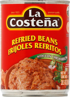 La Costena Beans Refried with Con Chicharron Can - 20.5 Oz - Image 2