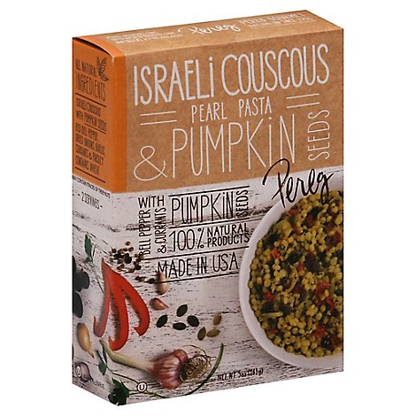 Pereg Israeli Couscous & Pumpkin Seeds Pearl Pasta Box - 5 Oz