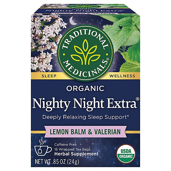 Traditional Medicinals Organic Nighty Night Extra Herbal Tea Bags - 16 Count