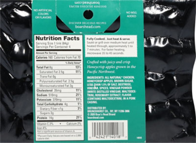 Boars Head Honeycrisp Apple Chicken Sausage - 12 Oz - Image 6