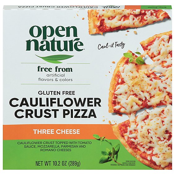 Open Nature Pizza Cauliflower Crust Three Cheese Gluten Free Frozen - 11.3 Oz