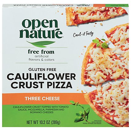 Open Nature Pizza Cauliflower Crust Three Cheese Gluten Free Frozen - 11.3 Oz - Image 1