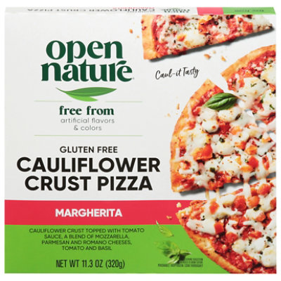 Open Nature Pizza Cauliflower Crust Margherita Gluten Free Frozen - 10.2 Oz - Image 1