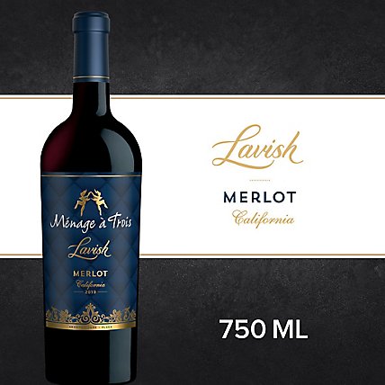 Menage A Trois Lavish Merlot Red Wine Bottle - 750 Ml - Image 1