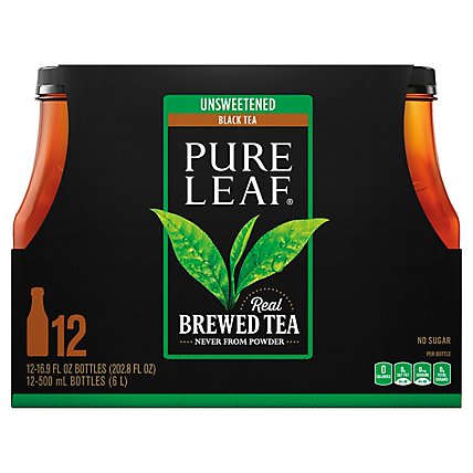 Pure Leaf Tea Brewed Unsweetened Black - 12-16.9 Fl. Oz. - Image 1