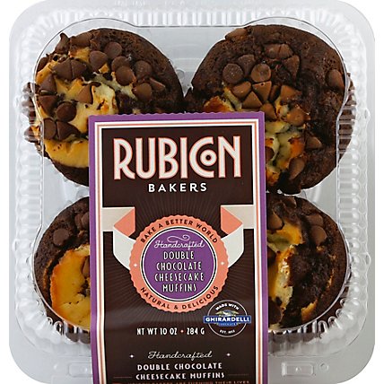 Rubicon Bakers Chocolate Chip Cheesecake Muffin Ghirardelli 4 Pack  - Each - Image 2