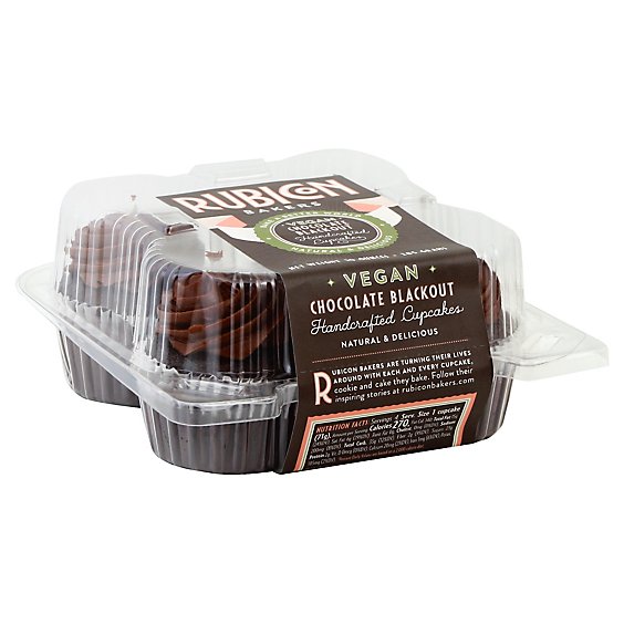 Rubicon Bakers Vegan Blackout Cupcake 4 Pack - Each