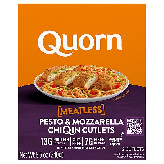 Quorn Meatless Cutlets Pesto & Mozzarella Non GMO Soy Free - 8.5 Oz