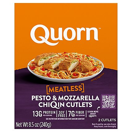 Quorn Meatless Cutlets Pesto & Mozzarella Non GMO Soy Free - 8.5 Oz - Image 1