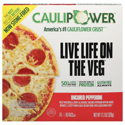 caulipower pizza frozen pepperoni uncured oz