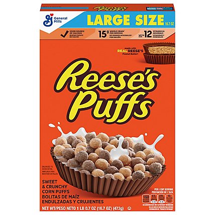 General Mills Corn Puffs Reeses Large Size - 16.7 Oz - Image 3