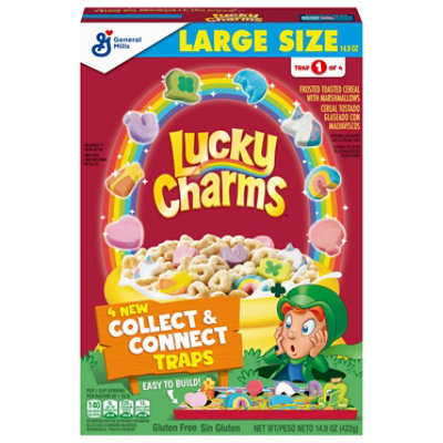 General Mills Lucky Charms Cereal Oat Frosted Toasted With Marshmallows Large Size - 14.9 Oz