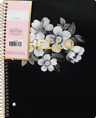 American Crafts Black White Floral Notebook - Each - Image 2