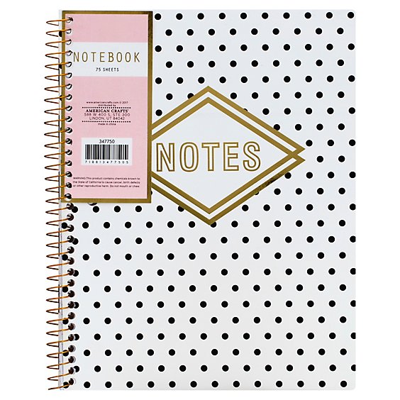 American Crafts Black White Dots Notebook - Each
