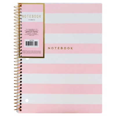 American Crafts Pink Stripes Notebook - Each