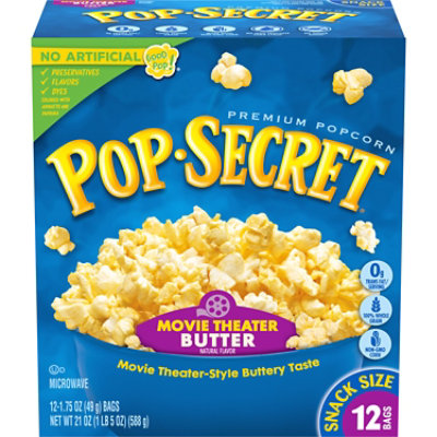 Pop Secret Movie Theater Butter Microwave Popcorn 12 Count - 1.75 Oz - Image 1