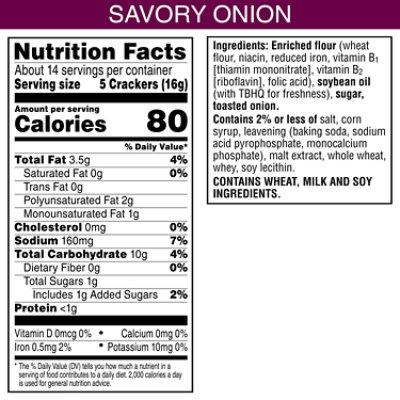 Toasteds Crackers Savory Onion Party Snacks - 8 Oz - Image 6