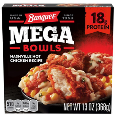 Banquet Mega Bowls Nashville Hot Fried Chicken Frozen Meal - 13 Oz