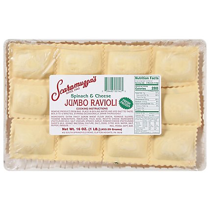 Scaramuzza Jumbo Spinach Cheese Ravioli - 16 Oz - Image 1