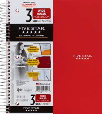 Mead Five Star 3 Notebook Subject - Each - Image 2