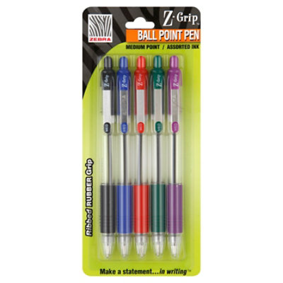 Zebra Pen Zipper Grip Retract Medium - 5 Count