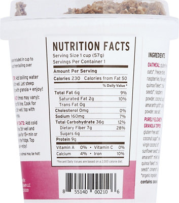 Purely Elizabeth Oats Rspbry Sngl Srv - 2 Oz - Image 6