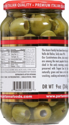 Partanna Brand Asaro Olives Green Pitted Castelvetrano Jar - 9 Oz - Image 6