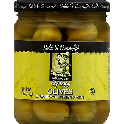 Sable & Rosenfeld Tipsy Olives Vermouth Stuffed with Pimento Paste Jar - 10.6 Oz - Image 2
