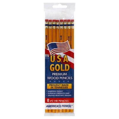 Mattel Usa Gold Pencil Polybag - 8 Count