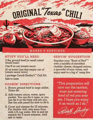 Carroll Shelbys Chili Kit - 3.65 Oz - Image 5